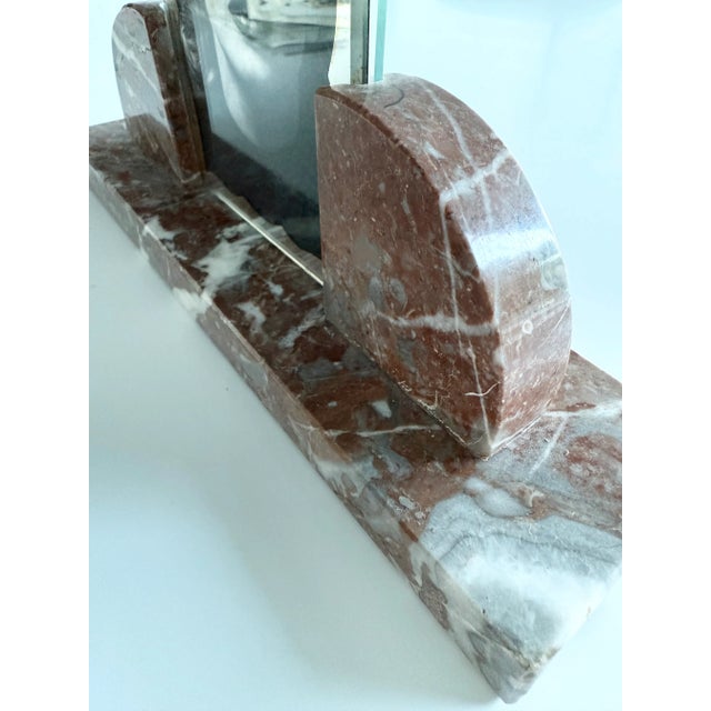 Glass Early 20th Century French Art Deco Marble & Glass Table Top Picture Frame For Sale - Image 7 of 10