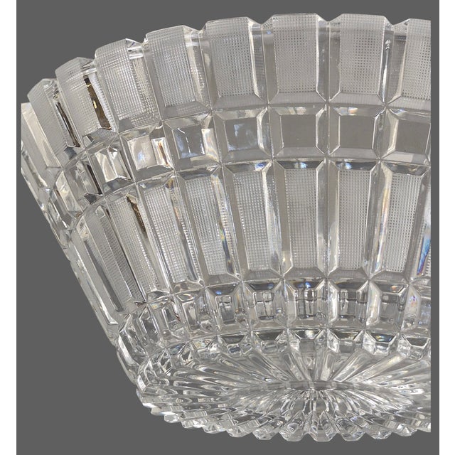 Glass Stunning Mid 20th Century Hand Cut 24% Heavy Lead Crystal Oval Ussr Center Bowl For Sale - Image 7 of 9