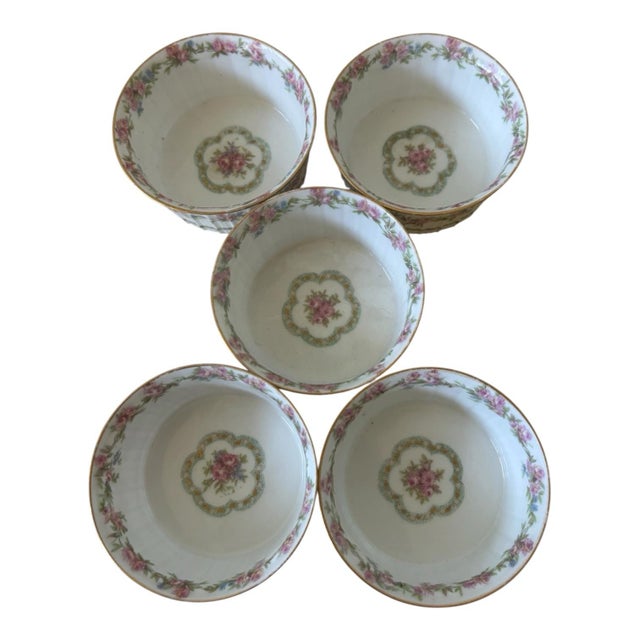 Pink Early 20th-Century Charles Field Haviland Limoges Floral Ramekins & Underplates — Set of 10 For Sale - Image 8 of 12