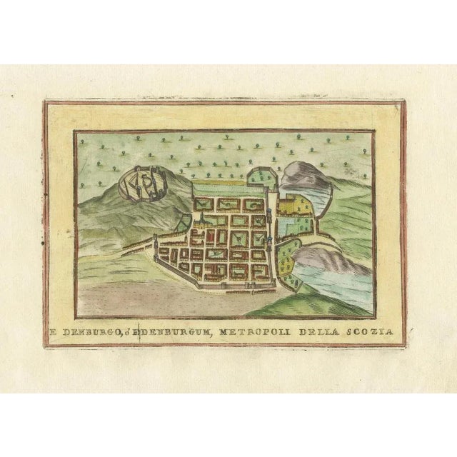 Edinburgh City Plan, Italy, 1700s For Sale - Image 9 of 10