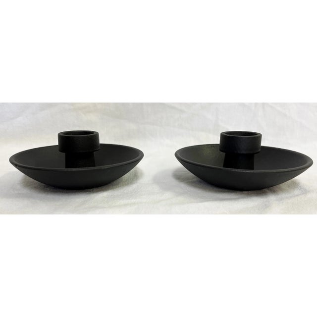 1960's Jens H Quistgaard for Dansk Cast Iron Convertible Candle Holders- a Pair For Sale - Image 10 of 10
