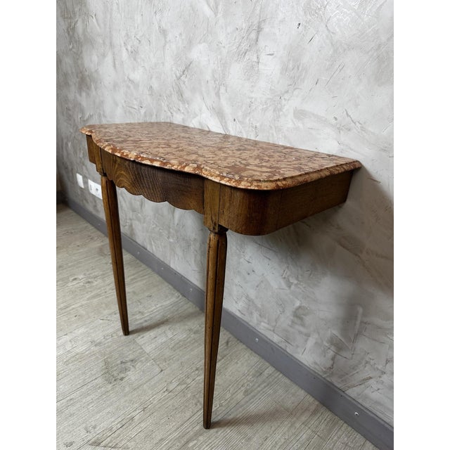 Vintage Art Deco Console Table in Walnut, 1930 For Sale - Image 10 of 14