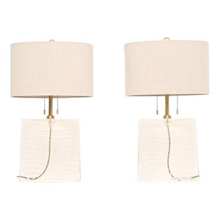 Italian Murano Glass Vela Table Lamps by Donghia, 2000, Set of 2 For Sale
