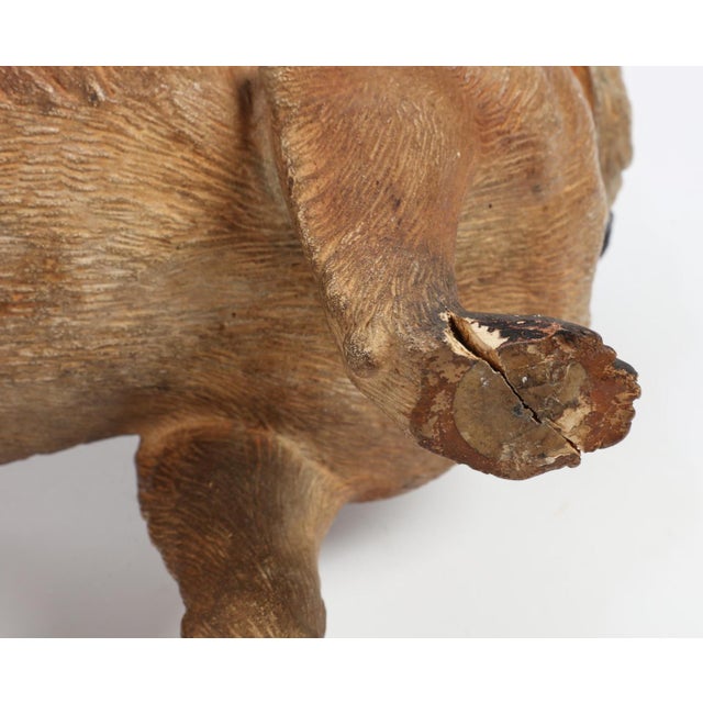 Victorian Huge 16” Antique Austrian Terracotta Standing Pug Dog Sculpture W Glass Eyes For Sale - Image 3 of 3