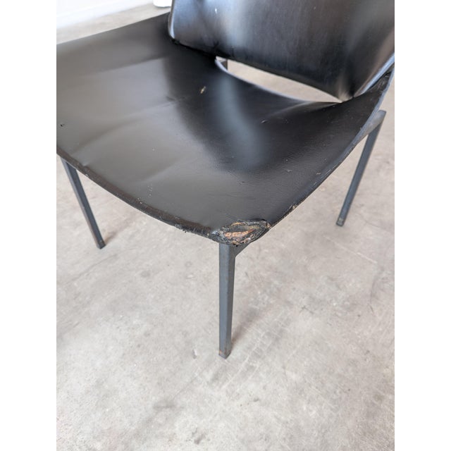 Vintage Lupina Shell Chair in Black Leather by Niko Kralj for Stol Kamnik, 1970s For Sale - Image 6 of 18
