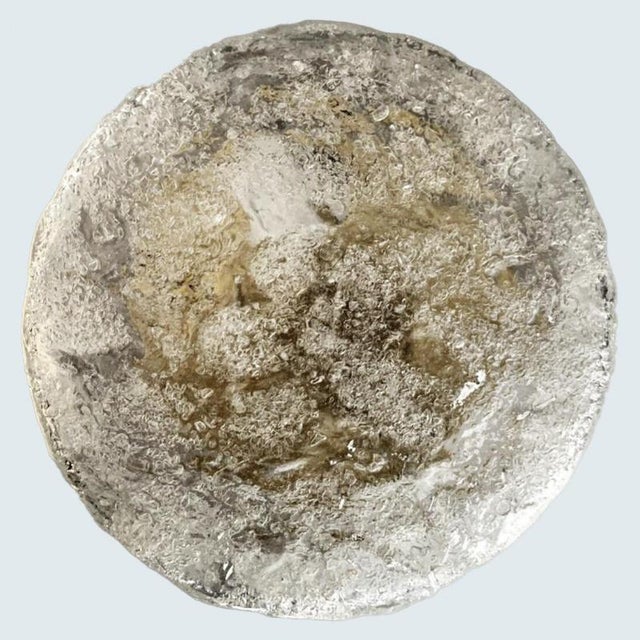 Beautiful flush mount by hillebrand, manufactured in 1970 in germany. The rich textured glass gives a wonderful glow. The...