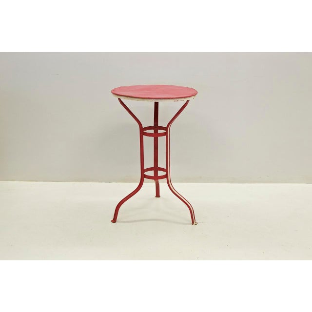 Painted Iron Garden Table in Cotton Candy Style, 1960s For Sale - Image 4 of 5