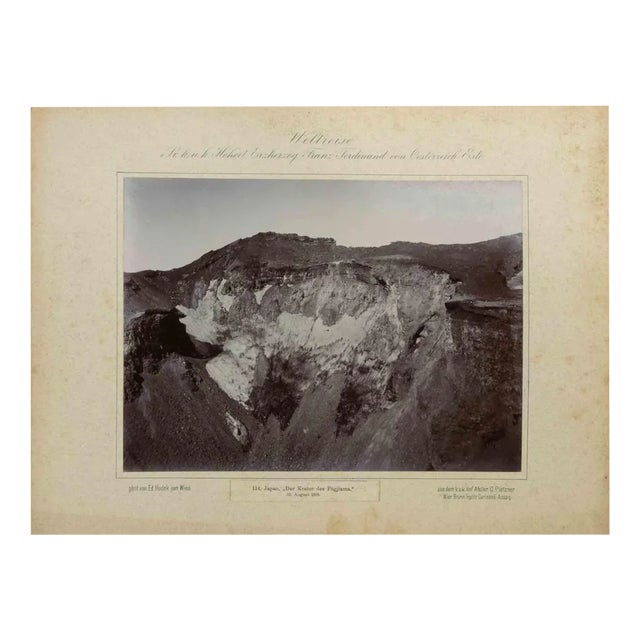 Eduard Hodek Jun, Japan, Der Krater des Fugjiama, Vintage Photograph, 1893 For Sale