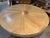 Mid-Century Modern Vintage Art Deco Inspired 66” Blonde Oak Pedestal Dining Table With Chrome Accents For Sale - Image 3 of 7