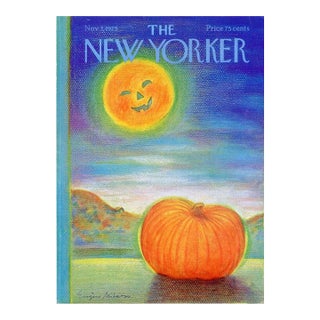 Original 1975 New Yorker Cover, November 3, Vintage New Yorker Magazine Cover by Eugene Mihaesco, Halloween For Sale