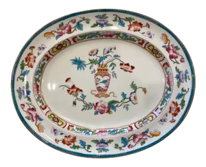 Vintage Serving Platter With Floral Pattern