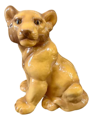 Vintage Mid Century Ceramic Lion Cub Statue