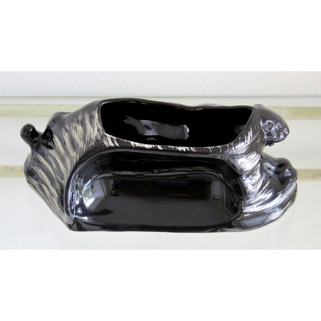 Vintage 1950s Mid-Century Modern Black Panther Ceramic Tv Lamp & Planter For Sale - Image 9 of 13