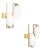 Brass and Opaline Glass Wall Sconces, France, 1950s, Set of 2 For Sale