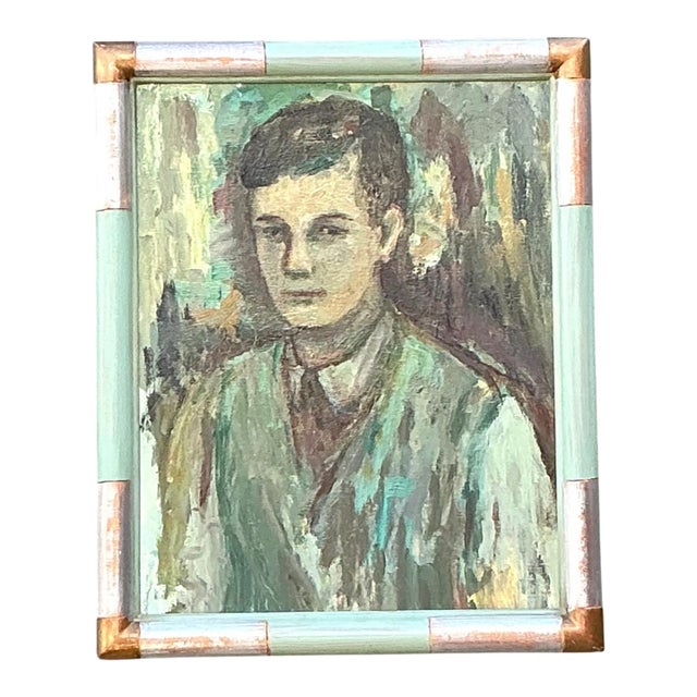 Vintage Framed Portrait Oil Painting For Sale