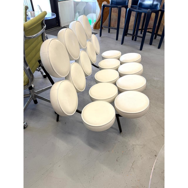 George Nelson for Herman Miller Marshmallow Sofa in White Leather For Sale - Image 9 of 18