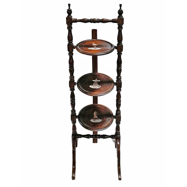 Etagere Three Tiered Inlaid For Sale In New York - Image 6 of 6