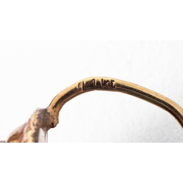 Mid 20th Century 14k Gold & Black Onyx Earrings For Sale - Image 5 of 6