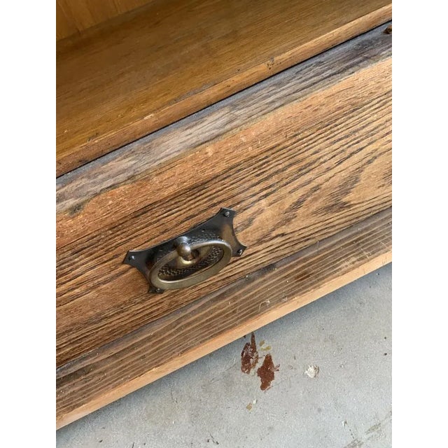 Antique Hungarian Oak Glass and Wood Cabinet For Sale - Image 3 of 8