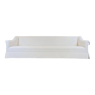 Le Jeune Upholstery Lucca Sofa Showroom Model in White Linen For Sale