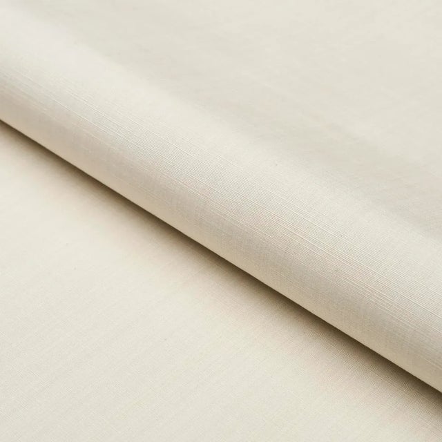 Schumacher X Mark D. Sikes Gracie Solid Strie Fabric In Cream For Sale