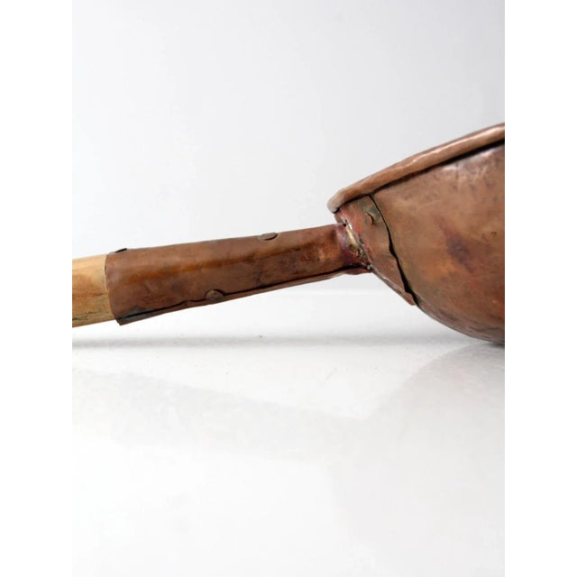 Antique Round Bottom Copper Pan For Sale - Image 9 of 13