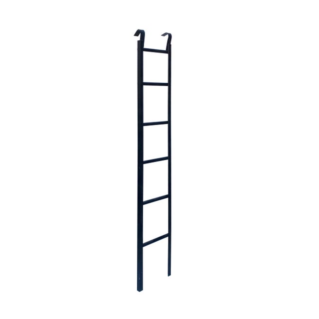Industrial Pair Black Metal Ladder Shape Display Towel Rack Wall Panel For Sale - Image 3 of 6