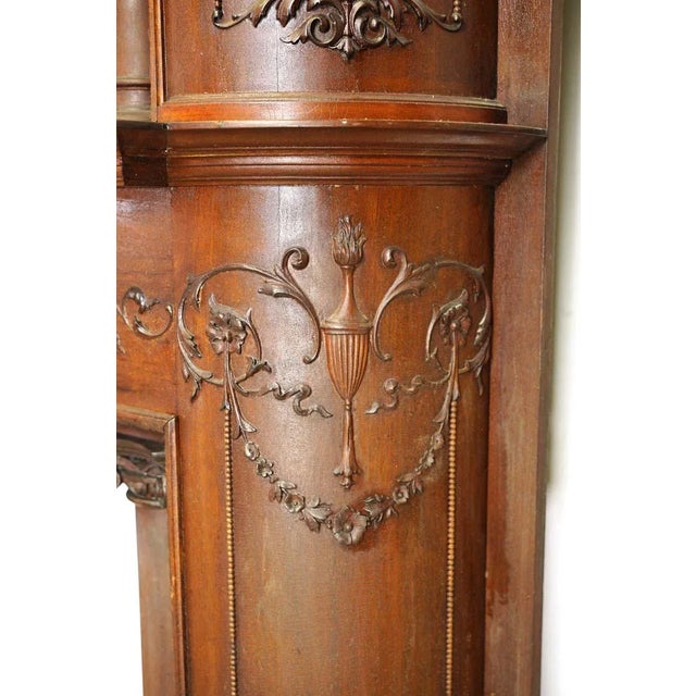 Antique Victorian Full Size Mantel With Mirror For Sale - Image 6 of 12