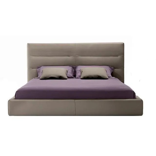 Wood Gamma International Sayonara Night Leather Platform Queen Bed For Sale - Image 7 of 8