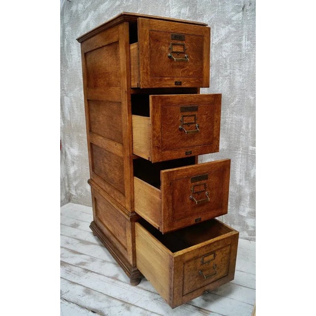 Large Oak Filing Cabinet, 1930s For Sale - Image 3 of 11