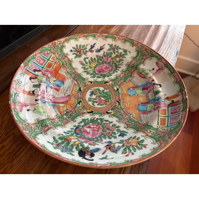 One 9.5” Rose Medallion Bowl - Genuine Porcelain 1860-1885 For Sale - Image 10 of 10