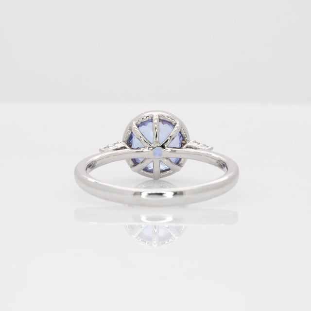 Metal 1.9Ct Tanzanite Ring With Natural Diamonds Accents: Solid 14k Gold, Size 6.75 For Sale - Image 7 of 8