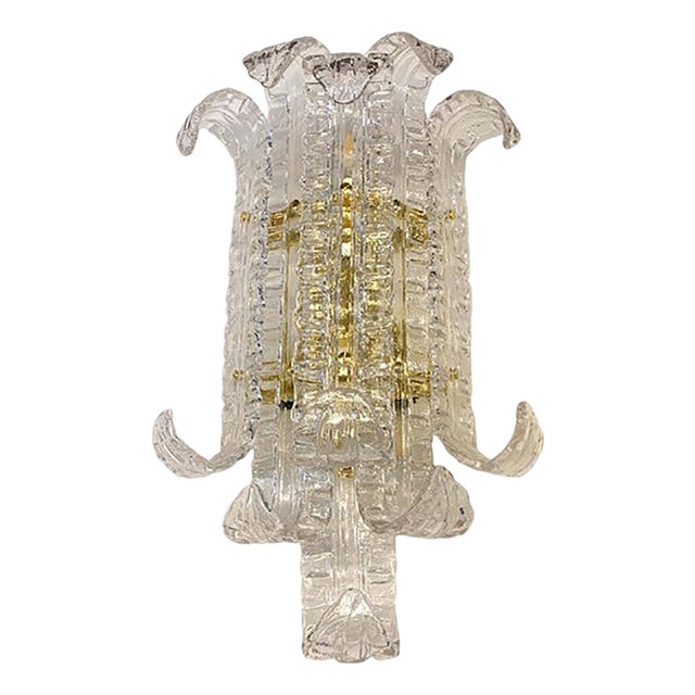 Transparent Lingue Murano Glass Wall Lamp by Simoeng For Sale