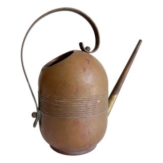Art Deco Copper & Brass Watering Can by Chase USA For Sale