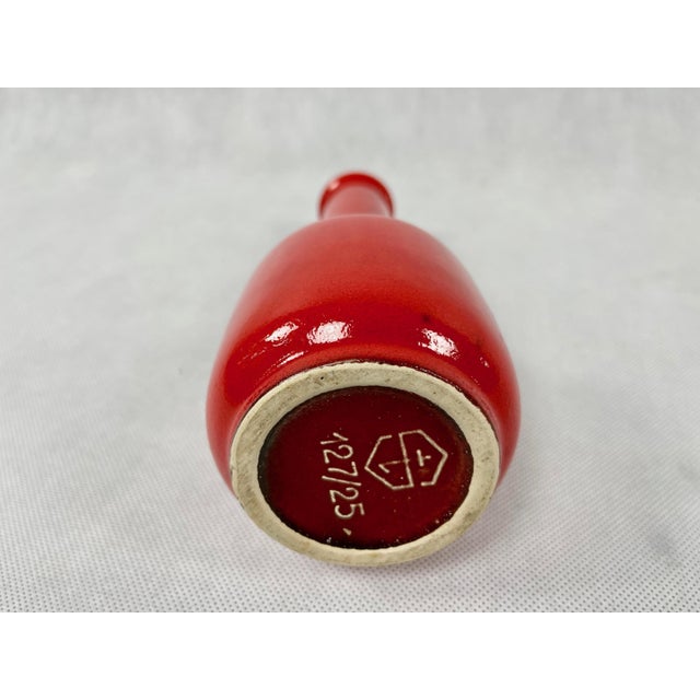 Red Ceramic Red Table Vase No 127/25 from Steuler, 1970s For Sale - Image 8 of 9