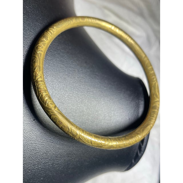 Victorian era bangle, early machine-pressed floral decoration. Dating from mid-to-late 19th century, when industrial...