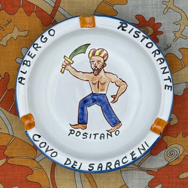 Mid-Century Modern Italian Ceramic Ashtray Covo Dei Saraceni Hotel Positano For Sale - Image 3 of 5