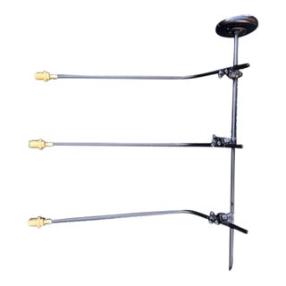 Workstead Industrial Chandelier With Three Arms and Adjustable Cast Iron Clamps For Sale