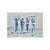 Four figures emerge from a luminous white background. The composition unfolds through a monochromatic blue palette. Fluid...