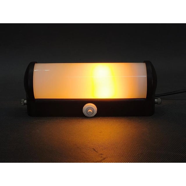 Art Deco Czech Bakelite and Milky Glass Wall Light, 1940s For Sale - Image 3 of 8