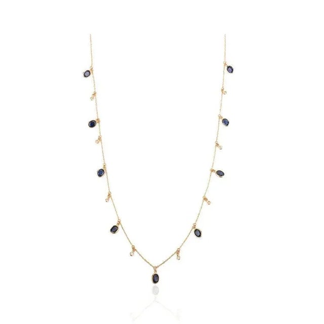 Not Yet Made - Made To Order Art Deco Style Sapphire Station Necklace For Sale - Image 5 of 7