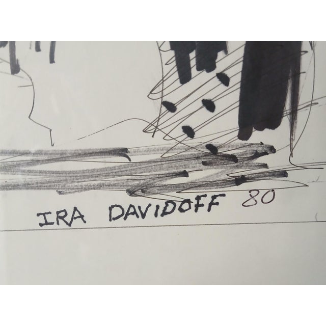 Figurative Ira Davidoff Original Ink and Marker Drawing Free Shipping! For Sale - Image 3 of 4