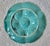 A gorgeous Mid-Century French Gien turquoise aqua blue-green glazed oyster plate, fluted at the edges. Circa 1950 with...