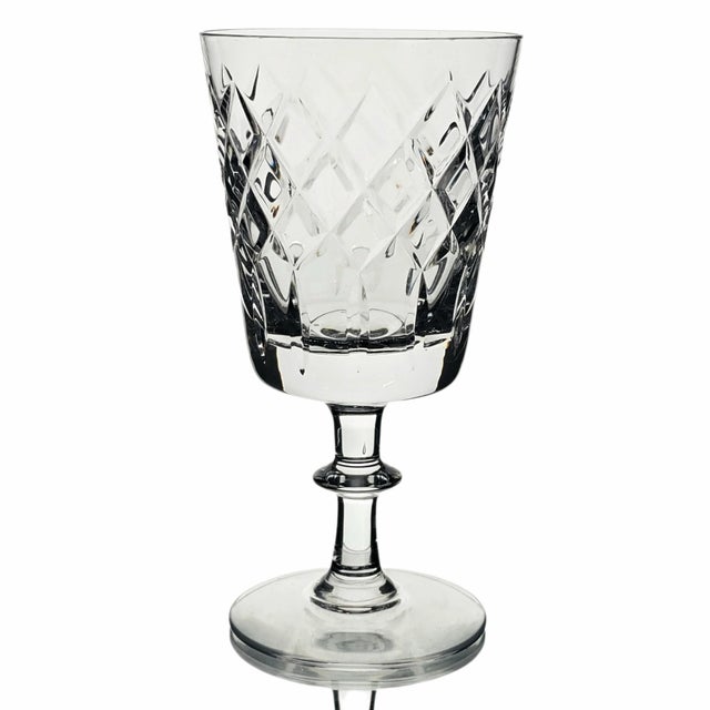 Glass Late 20th Century Webb Corbett Wec2 English Lead Crystal Water Goblets Set of 8 For Sale - Image 7 of 11