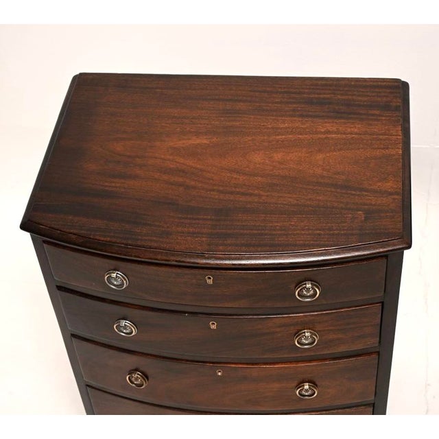 Antique Bow Fronted Chest of Drawers, 1900, Set of 2 For Sale - Image 3 of 11