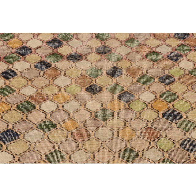 1950s Vintage Turkish Rug, Mosaic-Inspired Multicolor Geometric Design - Rug & Kilim For Sale - Image 5 of 8