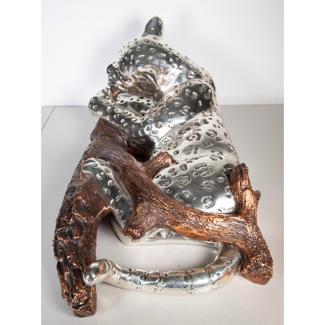 1990s D’Argenta – Jolly - Silver-Plated Leopard Sculpture – No. 272/500 - 24" L For Sale - Image 4 of 7