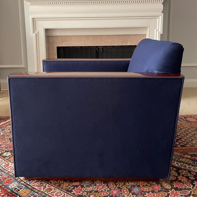 Wood Ralph Lauren Home Art Deco Style Modern Metropolis Club Chair For Sale - Image 7 of 12