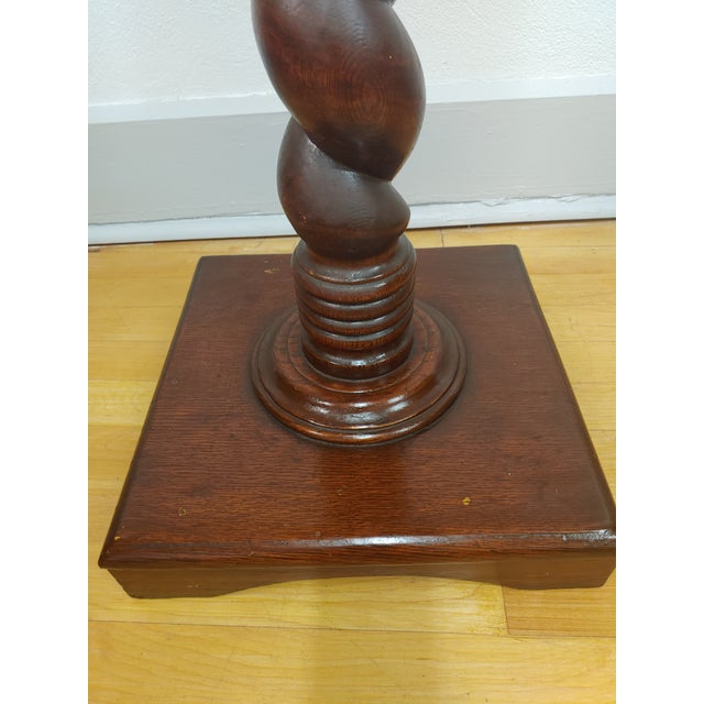Late 19th Century Antique English Oak Barley Twist Plant Stand For Sale - Image 5 of 7