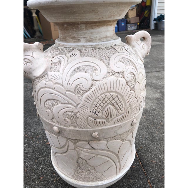 Mid-Century Large Pottery Vase With Elephants For Sale In Cleveland - Image 6 of 12